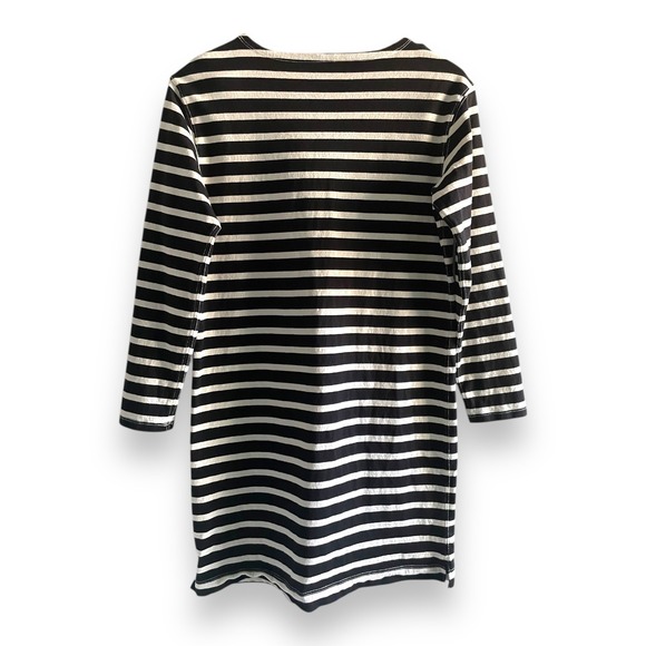 Everlane Mini Dress Size XXS Mariner Navy Blue Striped Organic Cotton Minimalist - Picture 4 of 5